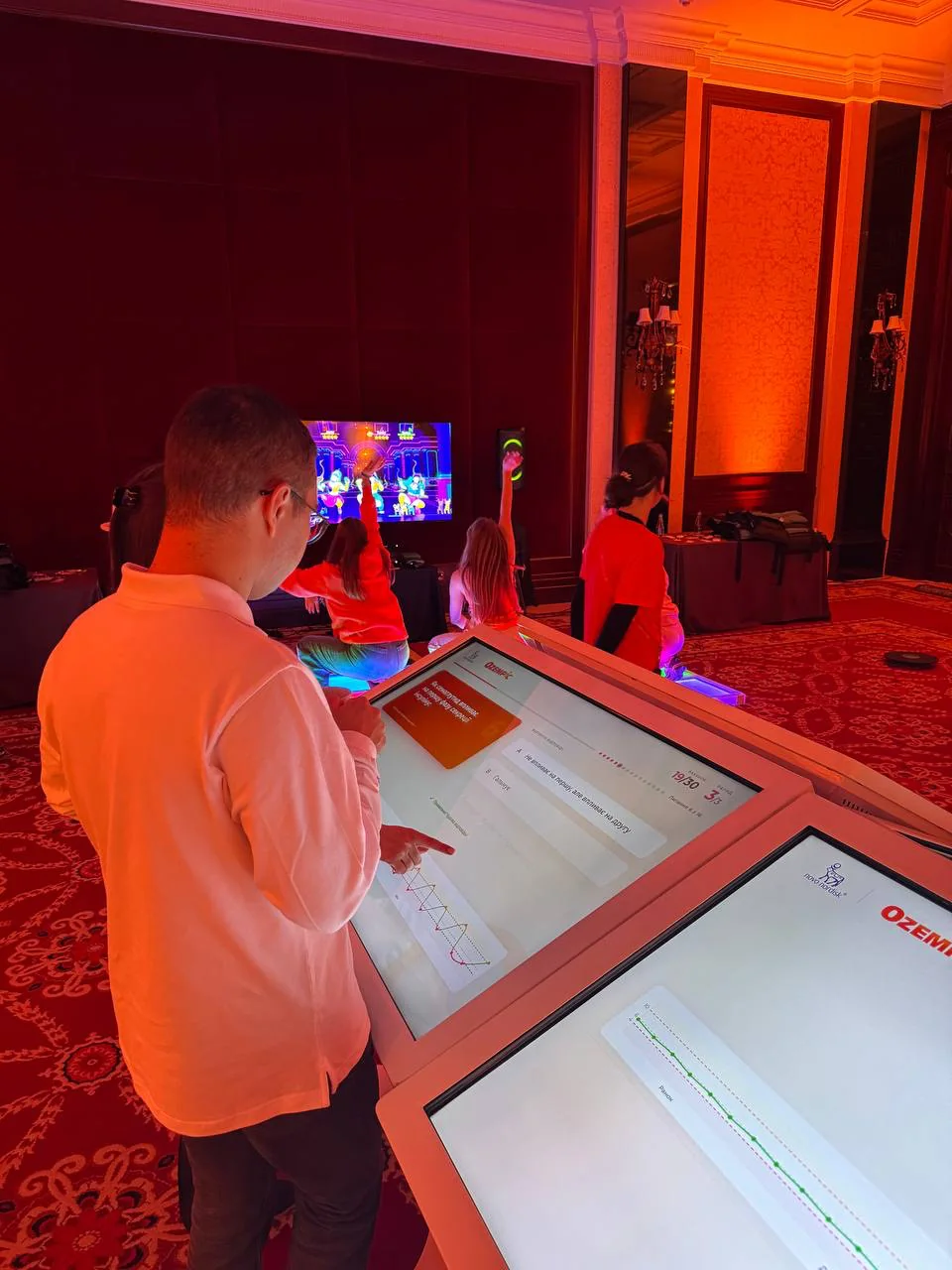 Interactive tables at a Novo Nordisk event