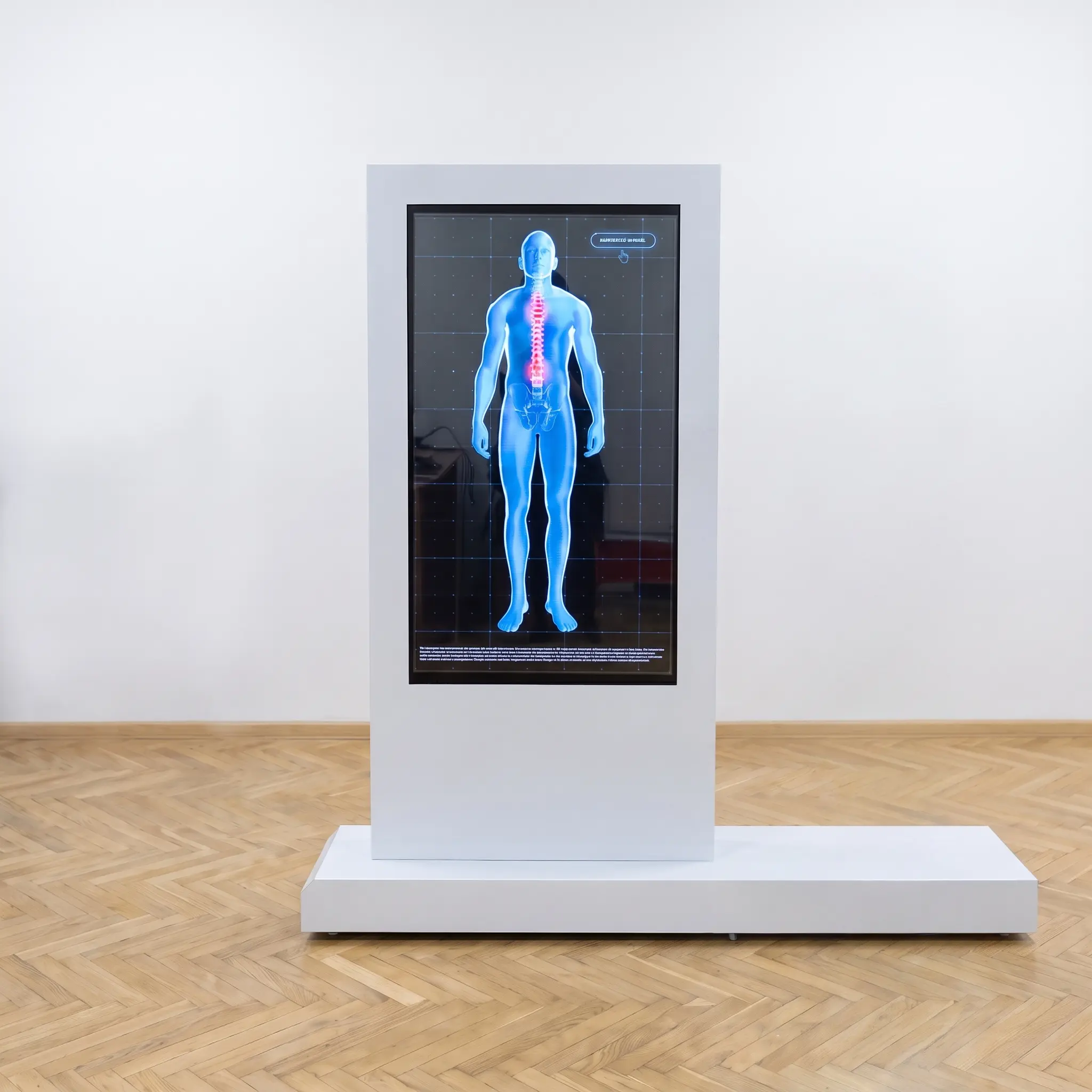 AI avatar kiosk with interactive body map